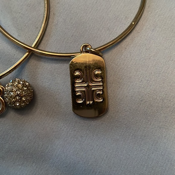 Liz, Claiborne, bangle, charms, gold, rhinestone letters, Alex Ani - Picture 4 of 5